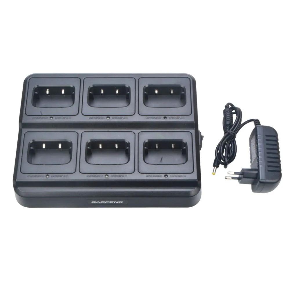 Baofeng BF-888S BF-888H BF-88E BF-777S BF-666S Walkie Talkie Six-Way Charger 6-Pocket Multi-Unit Charger 110-240V-WAYBIKER