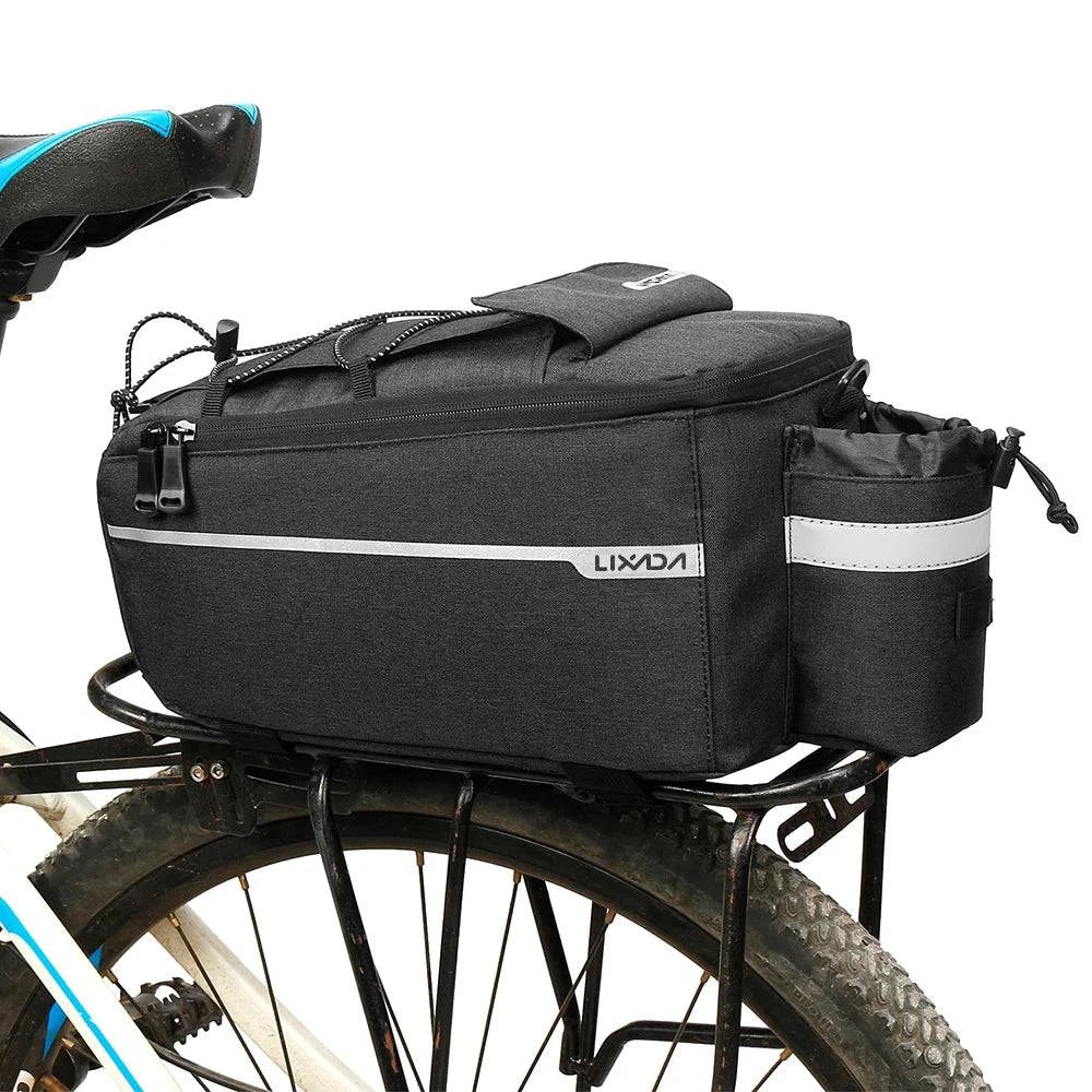 Lixada Insulated Trunk Cooler Bag Cycling Bicycle Rear Rack Storage Luggage Bag Reflective MTB Bike Pannier Bag Shoulder Bag-WAYBIKER