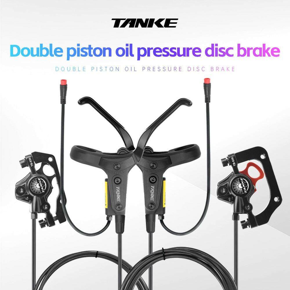 TANKE e-bike MTB electric Bike Hydraulic Disc Brake Set 180mm Rotors Oil Calliper Plate Front Rear Mountain Bicycle Clamp 22.2mm