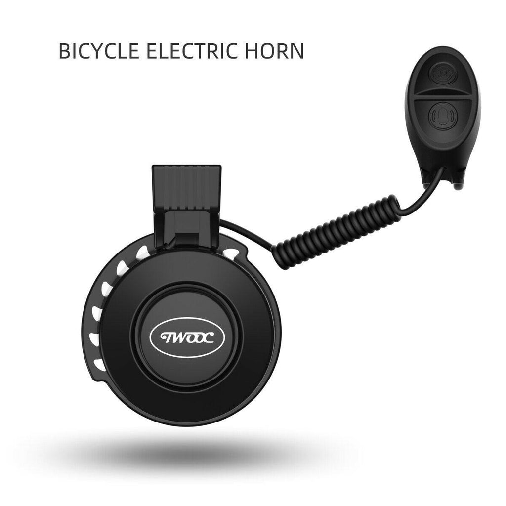 TWOOC Bicycle Electronic Horn Volume Adjustment 4 Kinds of Classic Cingtones Rechargeable 100dB Not Harsh Road Mountain Bike