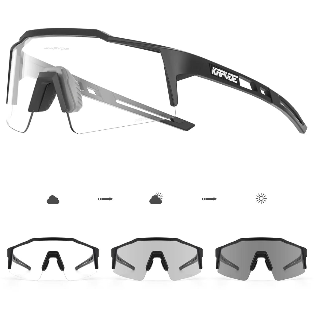 KAPVOE Men MTB Cycling Glasse Photochromic Cycling Sunglasses Women Road Bike Glasses UV400 Outdoor Driving Bicycle Sunglasses-WAYBIKER