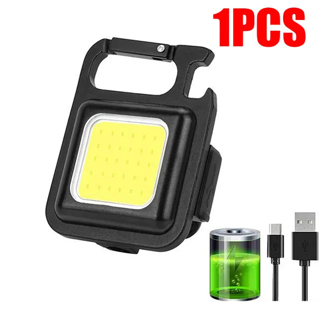 800LM Mini LED Flashlight USB C Rechargeable Keychain Light Multifunctional Work Light Outdoor Camping Lantern Fishing Torch-WAYBIKER