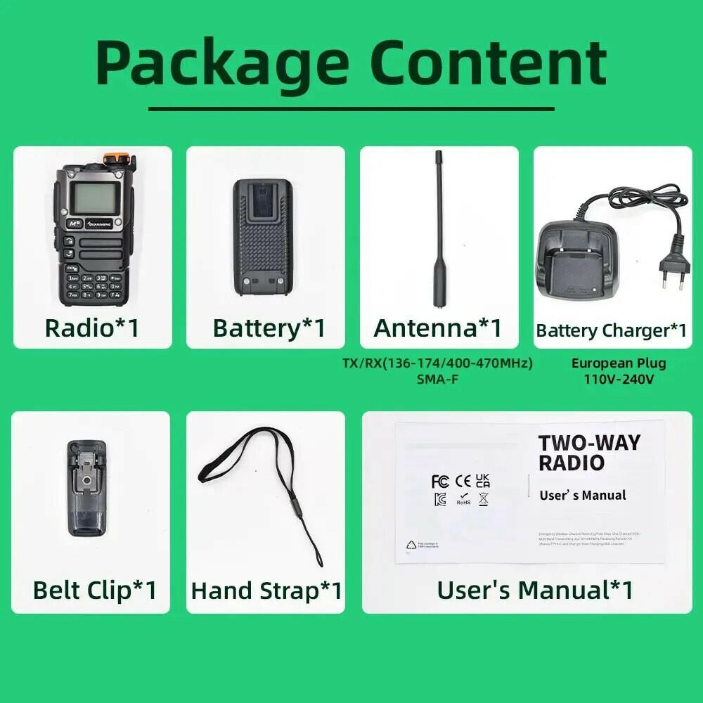 Quansheng UV K5 (8) Walkie Talkie Portable Am Fm Two Way Radio Commutator Station Amateur Ham Wireless Set Long Range Receiver-WAYBIKER