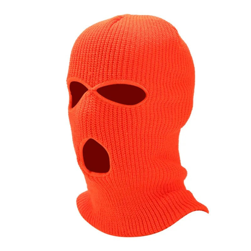 2023 New Fashion 3-Hole Knitted Full Face Cover Ski Mask Winter Balaclava Warm Knit Full Face Mask For Outdoor Sports-WAYBIKER