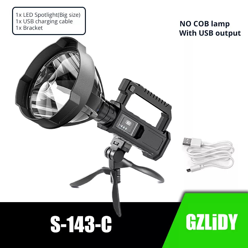 High Power LED Flashlight Powerful XHP70 Torch Waterproof Fishing Lantern USB Rechargeable Spotlight Searchlight Camping Lamp-WAYBIKER