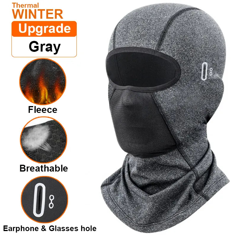 Sports Winter Thermal Cycling Face Mask Balaclava Head Cover Ski Bicycle Motocycle Windproof Soft Warm MTB Bike Hat Headwear