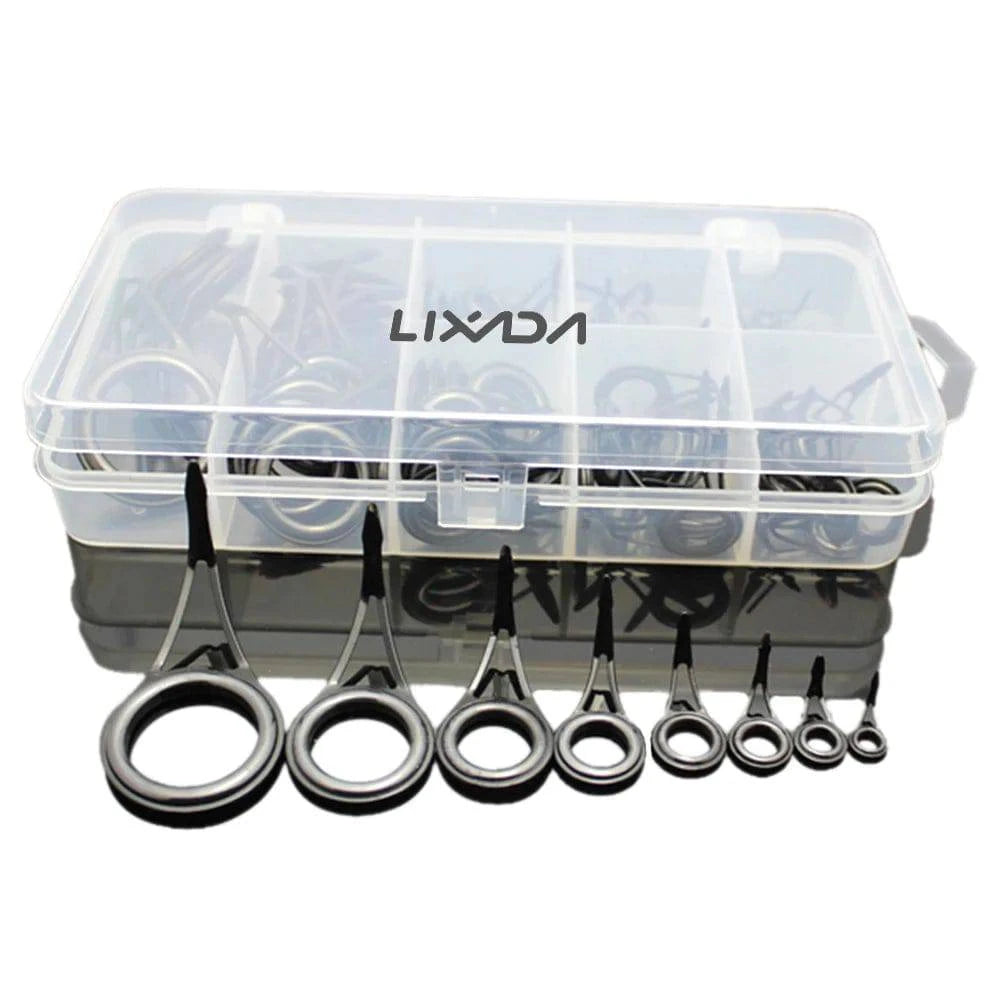 Lixada 75pcs Various Sizes Fishing Rod Guide Tip Fishing Line Spinning Guide Eyes Rings Tip Top Repair Kit Set-WAYBIKER