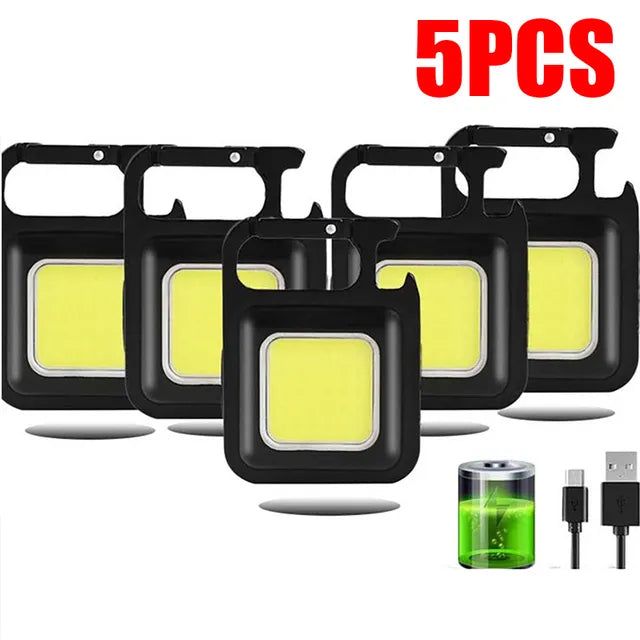 800LM Mini LED Flashlight USB C Rechargeable Keychain Light Multifunctional Work Light Outdoor Camping Lantern Fishing Torch-WAYBIKER