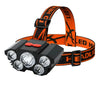 5 LED Flashlight Rechargeable with Built in 18650 Battery Strong Light Camping Adventure Fishing Head Light Headlamp-WAYBIKER