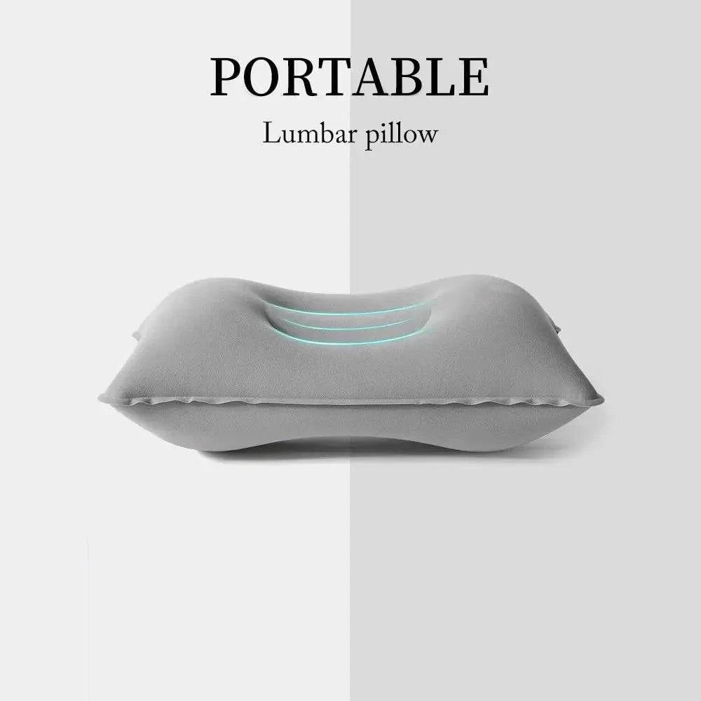 Portable Fold Inflatable Air Pillow Outdoor Travel Sleeping Camping PVC Neck Stretcher Backrest Plane Comfortable Pillow-WAYBIKER