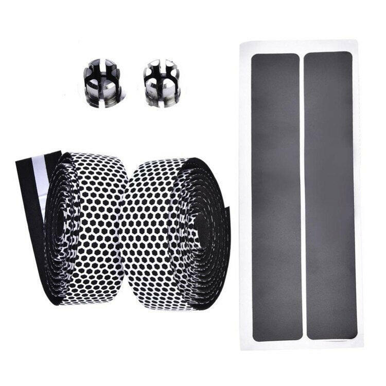 ESLNF Bicycle Handlebar Tape Road Bike Honeycomb PVC Bike Handlebar Tape Cycling Damping Anti-Vibration Wrap Bike Accessories-WAYBIKER