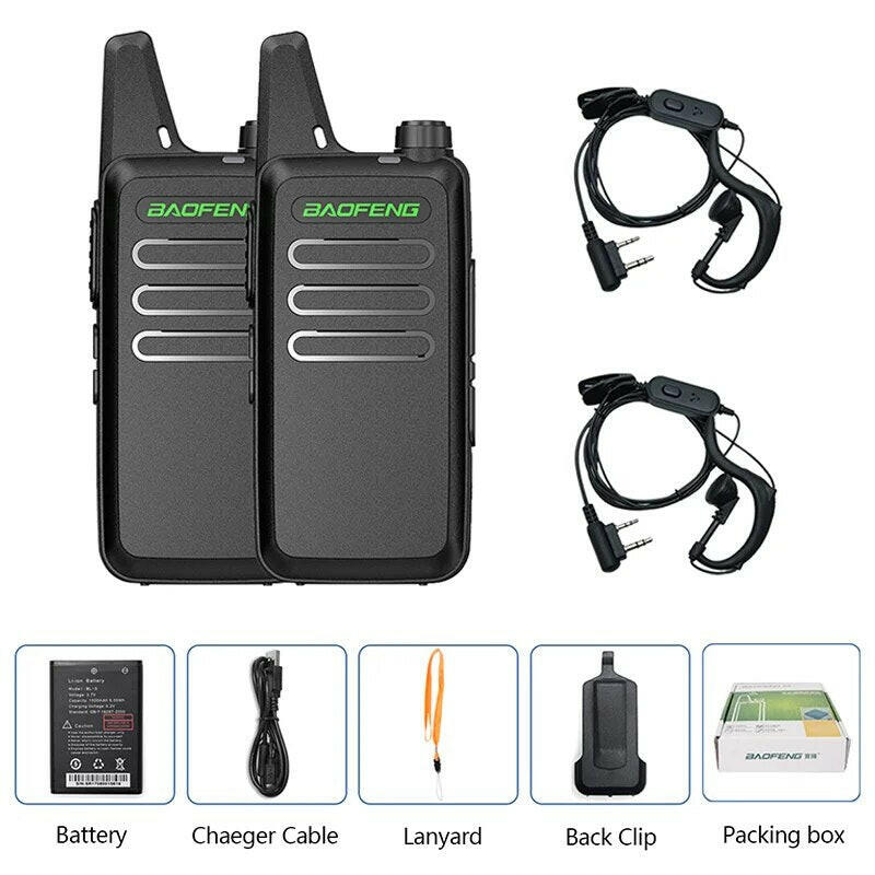 2PCS Baofeng BF-T20 5W Portable Mini Walkie Talkie VOX Charging USB For BF-C9 BF-888S KD-C1 Two Way Radio  Hotel Hunting-WAYBIKER