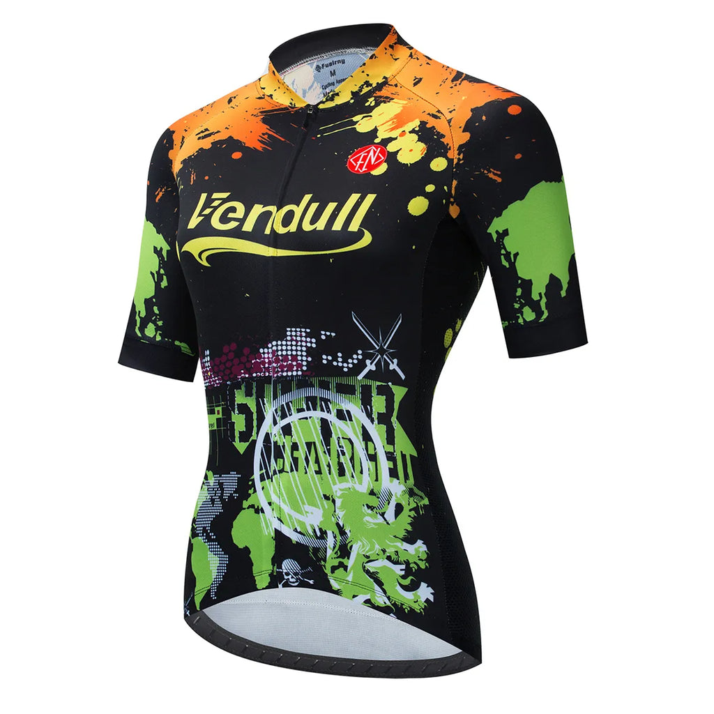Cycling Clothing 2023 VENDULL Women Cycling Jersey Tops Summer Racing Short Sleeve MTB Bike Jersey Shirt Ropa Ciclismo Maillot-WAYBIKER