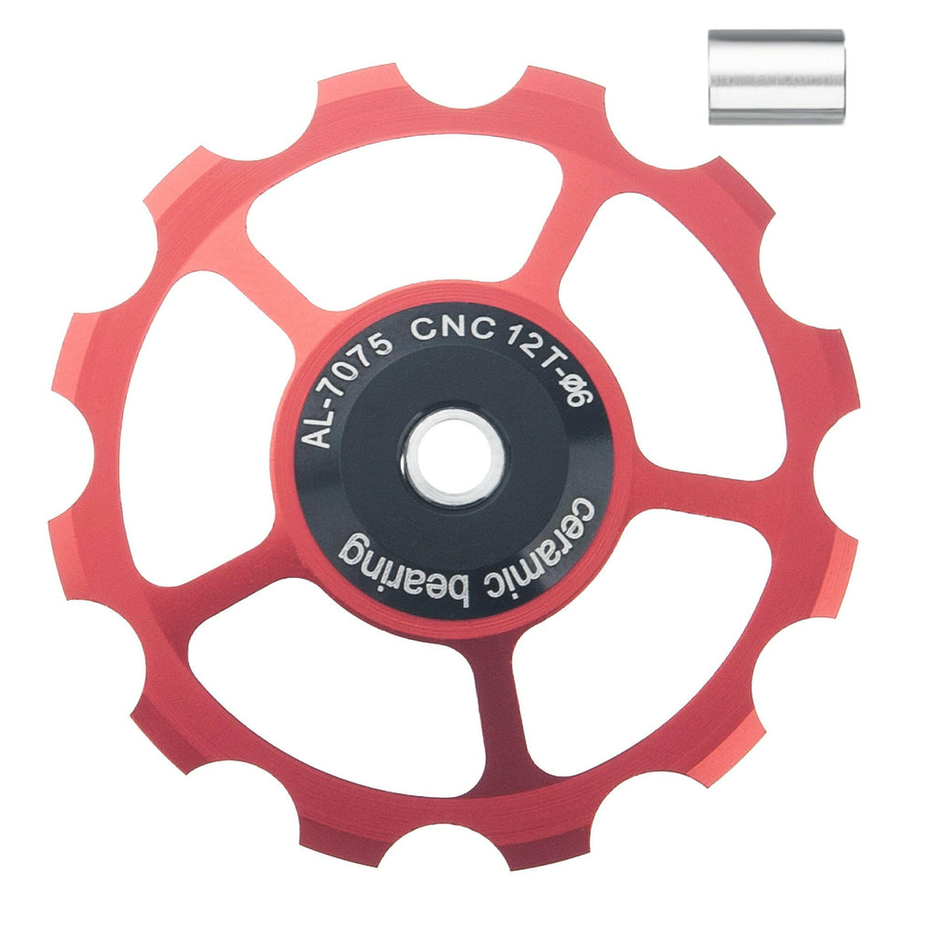 SENSAH MTB Bicycle Rear Derailleur Jockey Wheel Ceramic Bearing Pulley AL7075 CNC Road Bike Guide Roller Idler 11/12/13/14/15T-WAYBIKER