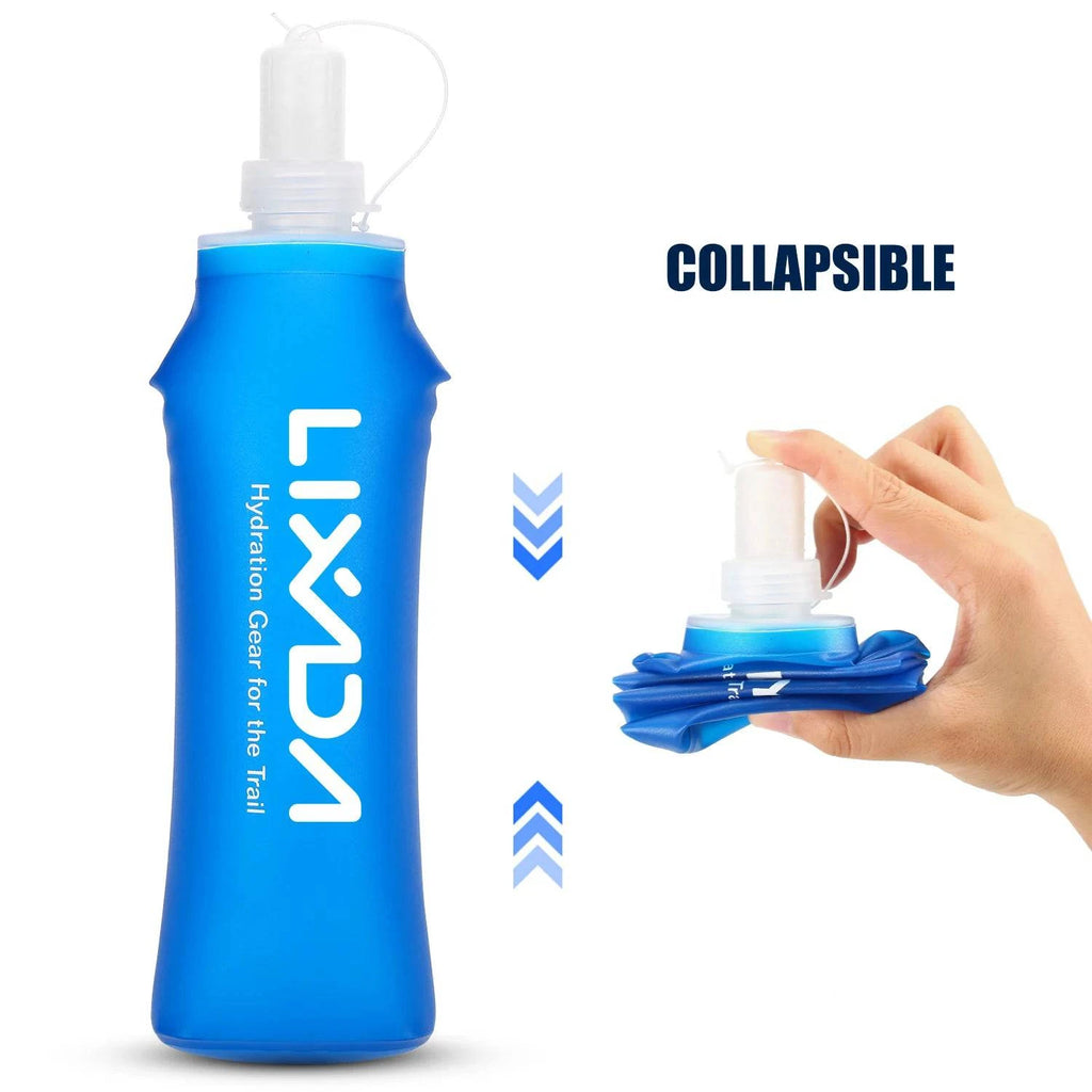 Lixada 500ml Outdoor Water Drinking Bottle Soft Folding Flask BPA Free for Running Hiking Cycling  1PCS/2PCS-WAYBIKER