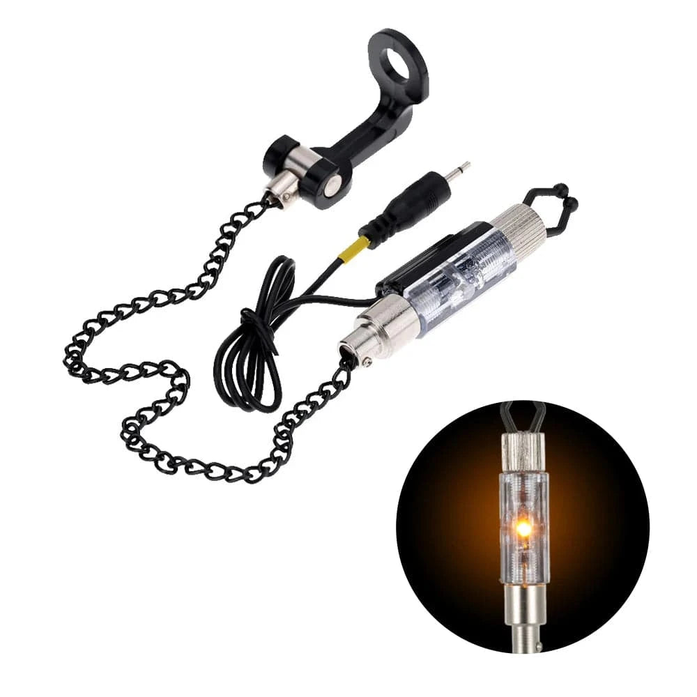 Iron Fishing Bite Alarm Chain Hanger Swinger LED Illuminated Indicator For Outdoor Fishing Tools Fishing Accessories-WAYBIKER