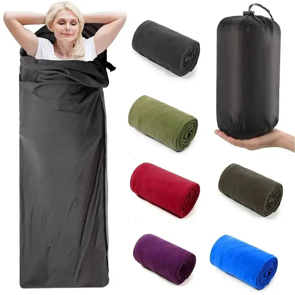 Fleece Sleeping Bag Portable Ultra-light Polar Travel Sheets for Adults Outdoor Camping Tent Bed Warm Sleeping Bag Liner-WAYBIKER