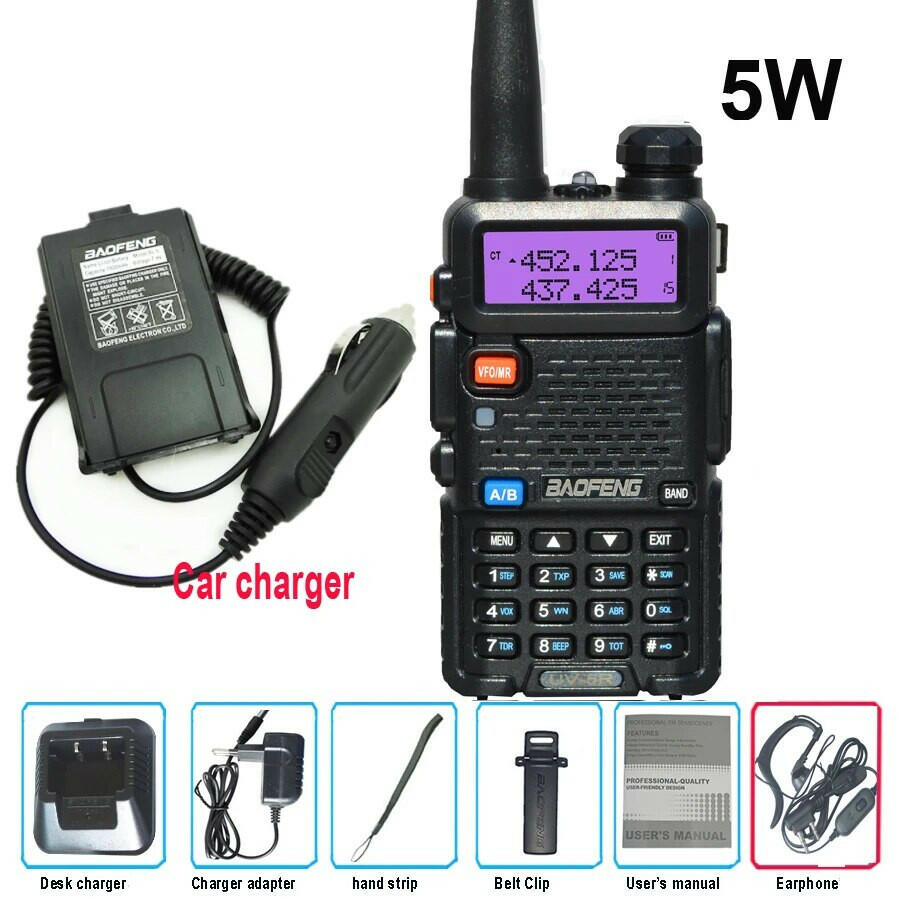 Original Baofeng UV-5R FM Walkie Talkie 5W Portable Ham Amateur CB Radio Dual Band VHF/UHF Transceiver Two Way Radios Hunting-WAYBIKER