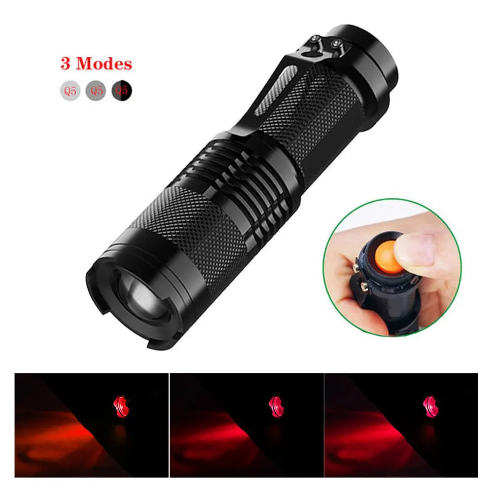 Mini Portable Working Flash lamp 380LM Q5 LED Flashlight Zoomable torch flashlight Lighting lantern Use AA 14500 Battery Light-WAYBIKER