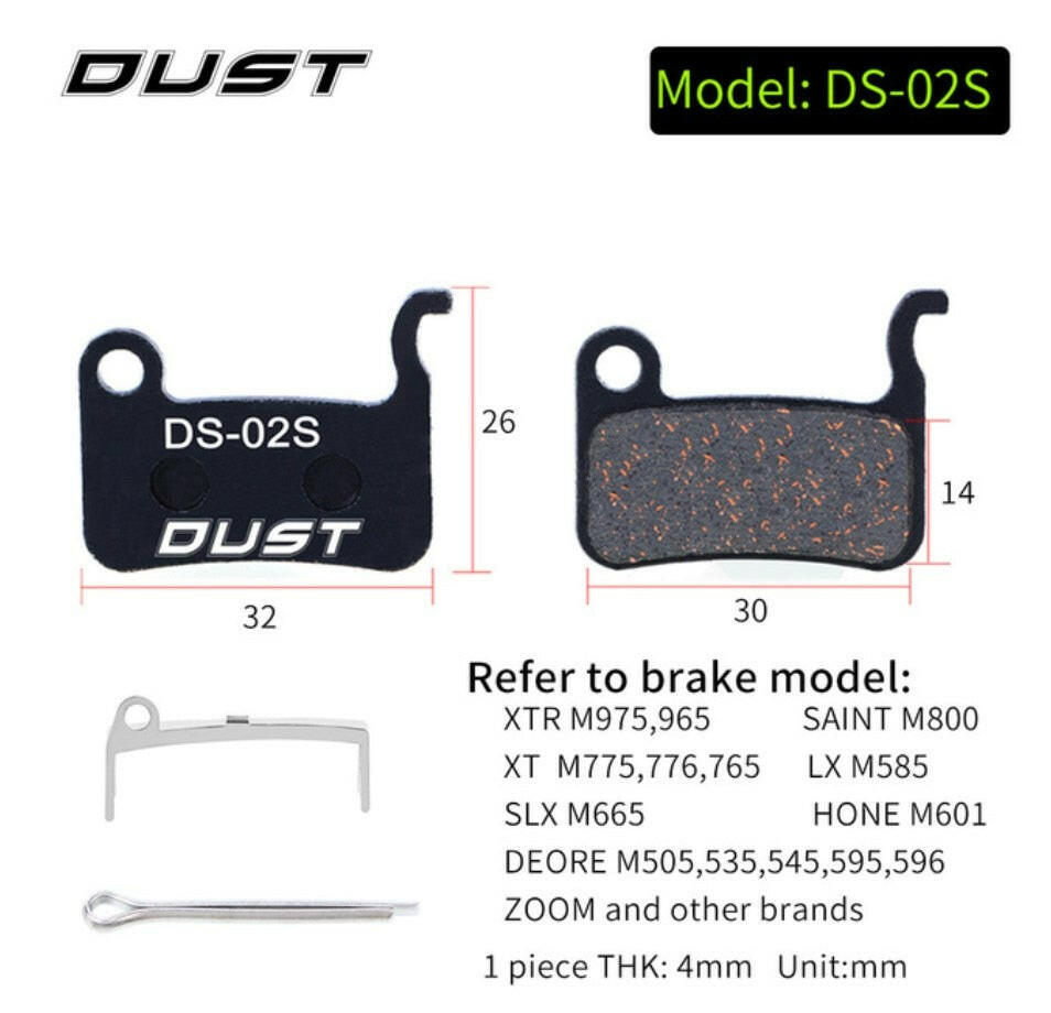 DUST Cycling Bicycle Disc Brake Pads Bike Brake Parts for M315 M355 MT200 XT DEORE SLX  M6100/M7100/M8100-WAYBIKER