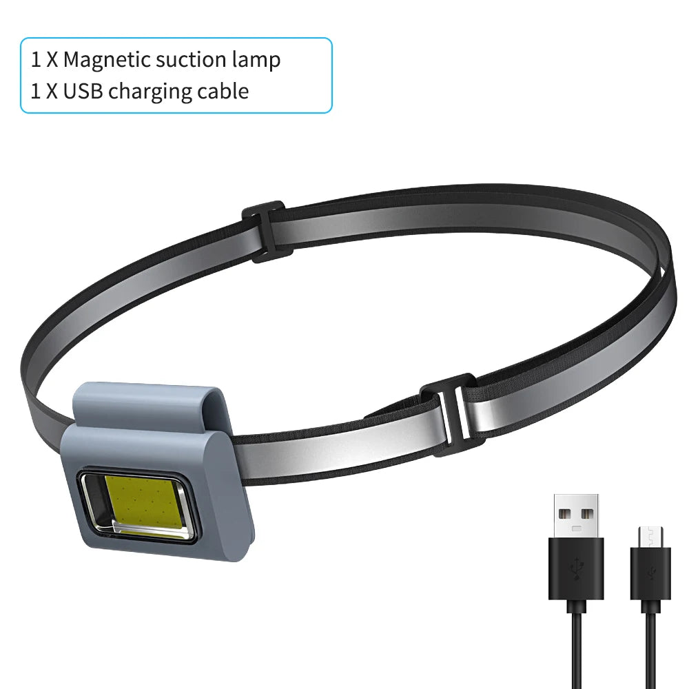Multifunctional LED Portable Light With Magnetic Charging Light Clothes Clip Running Light Silicone Work Strong Light Headlamp-WAYBIKER