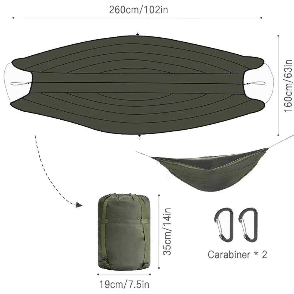 Multifunctional Hammock Underquilt Sleeping Bag Winter Warm Hammock Under Blanket Poncho for Camping Traveling Swing With Bag-WAYBIKER