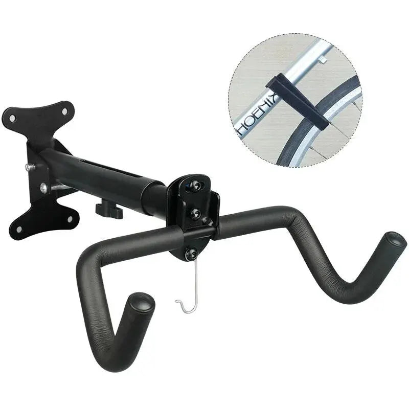 1PCS Wall Beam Stretchable Stand MTB Hanging Holder Room Wall Mounted Bicycle Rack 360 Degree Rotating Heavy Duty Storage Rack