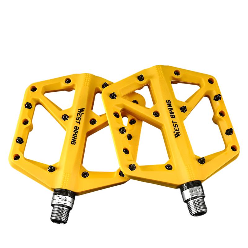 WEST BIKING Ultralight Nylon Bicycle Pedals Moutain Bike Pedals 2 Sealed Bearings Non-Slip Multicolor Bike Pedals MTB Accessorie-WAYBIKER