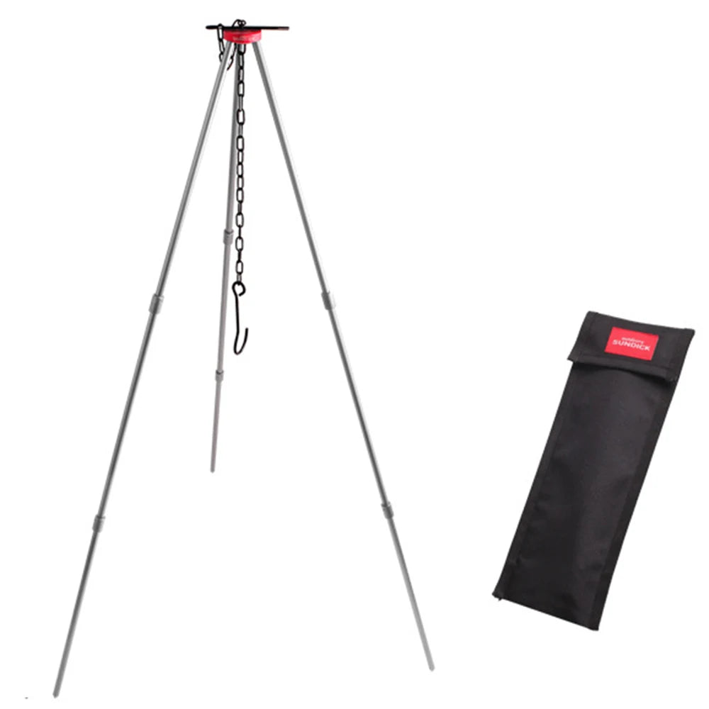 Outdoor Camping Bonfire Tripod Portable Triangle Support ForFire Hanging Pot Outdoor Campfire Cookware Picnic Cooking Grill Tool-WAYBIKER