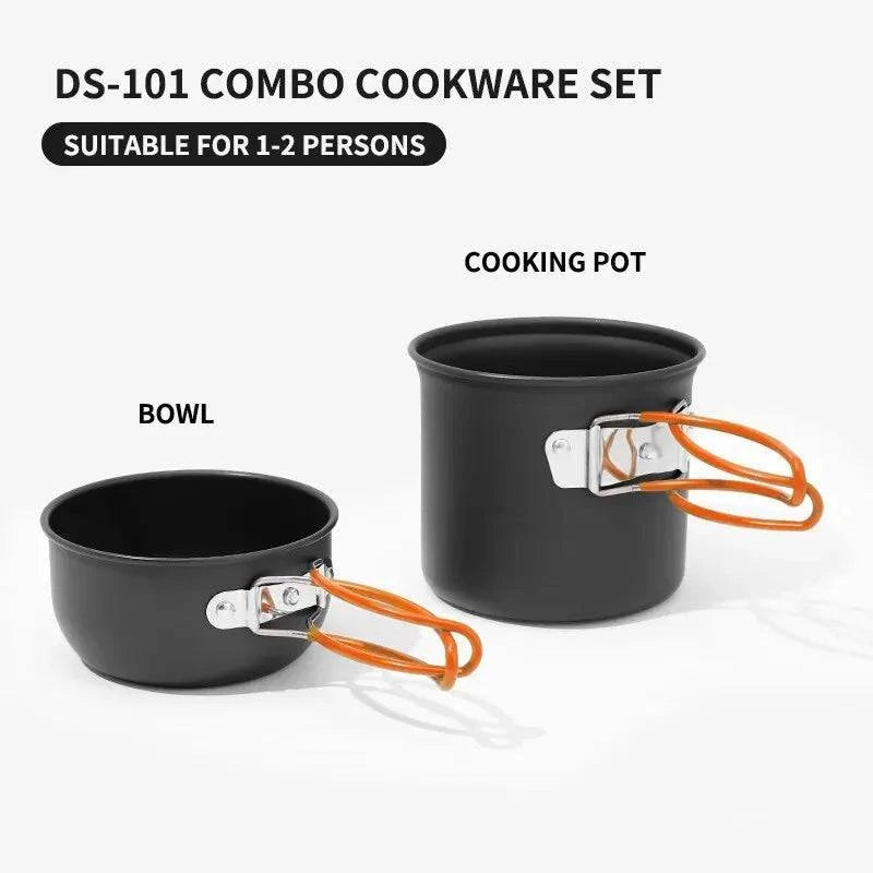 Ultralight Camping Cooking Utensils Outdoor Tableware Pot Set Hiking Picnic Travel Tourist Dishes Supplies Equipment-WAYBIKER