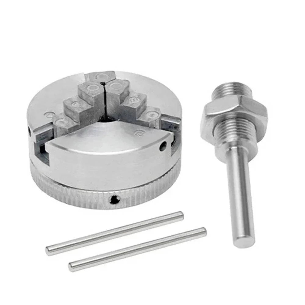 Zinc Alloy 3-Jaw 4-Jaw Chuck Connecting Rod Self Centering Wood Turning Chuck Optional Clamp Accessory for Mini Metal Lathe-WAYBIKER