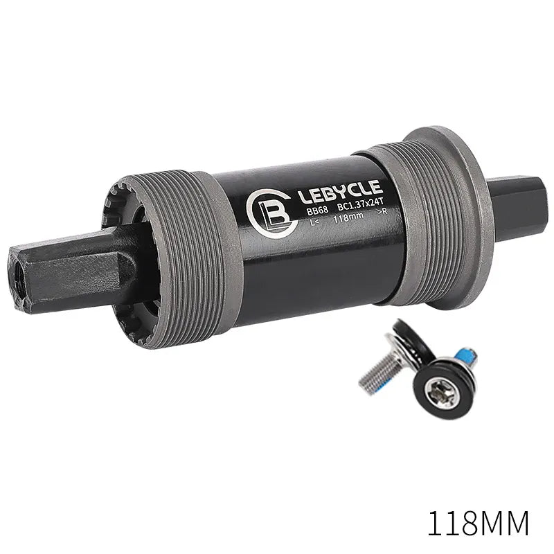 Lebycle Mountain Bicycle Square Bottom Bracket BB68 Threaded Bottom Bracket Bike Hollow Axle 113/120/122.5/124.5/126mm-WAYBIKER