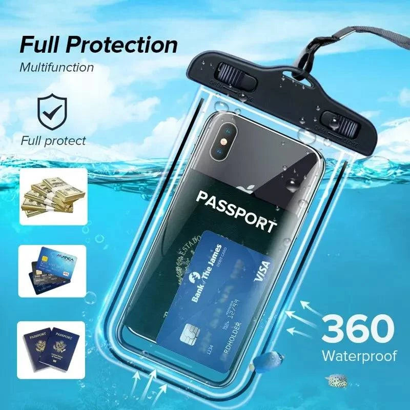 Waterproof Phone Case Swimming Water Proof Bag Universal Underwater Phone Protector Pouch PV Cover for iPhone 12 Pro Xs Max XR X-WAYBIKER
