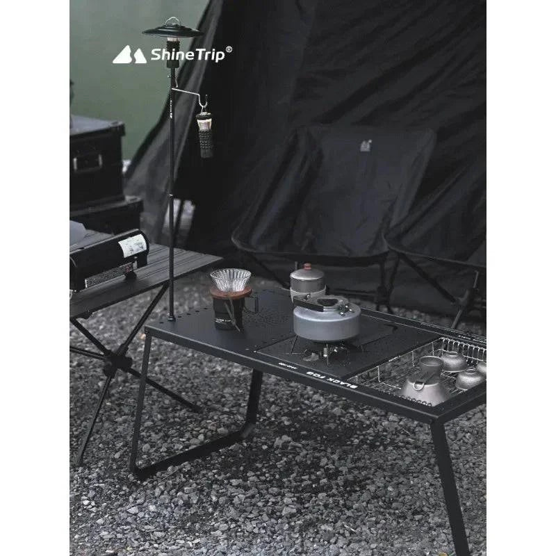 ShineTrip Outdoor IGT Foldable Table Blackening Style Portable Unit Board Combination Table Camping Camping Picnic BBQ Stove ﻿-WAYBIKER