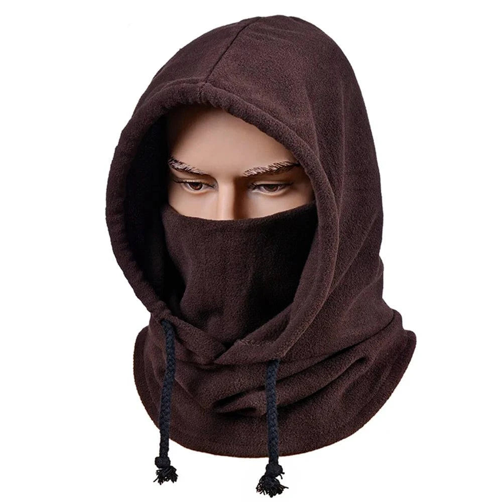 Winter Warm Mask Polar Fleece Winter Sports Cap Face Cover Neck Warmer Adjustable Drawstring for Cycling Skiing Motorcycling-WAYBIKER