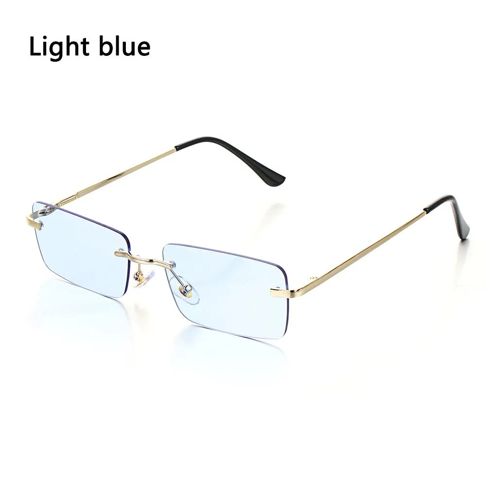 Fashion Luxury Design Rectangle Rimless SunGlasses Unisex Gradient Glasses Women Vintage Sunglasses UV400-WAYBIKER