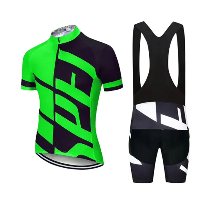 NEW Team 2024 Men Summer Short Sleeve Cycling Jersey Set MTB Maillot Ropa Ciclismo Bicycle Wear Breathable Cycling Clothing-WAYBIKER