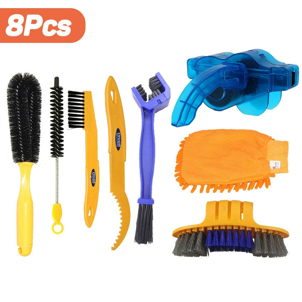 Chain Cleaner Cleaning Bicycle Chain Brush Wash Tool Set MTB Road Bike Protection Oil Chain Gear Grunge Brush for Mountain Bike