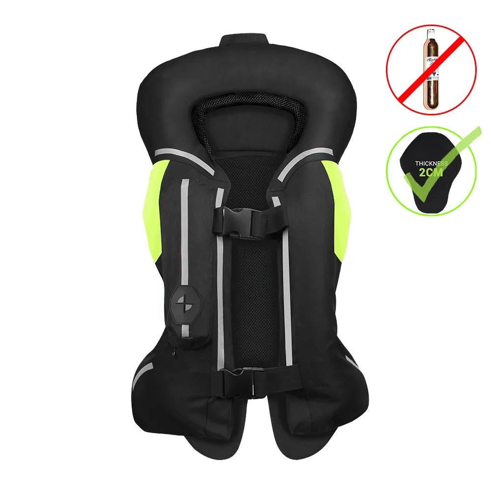Cycling Airbag Vest Men Motorcycle Jacket Reflective Motocross Air Bag Moto Vest Protective Black Fluorescent S-3XL-WAYBIKER