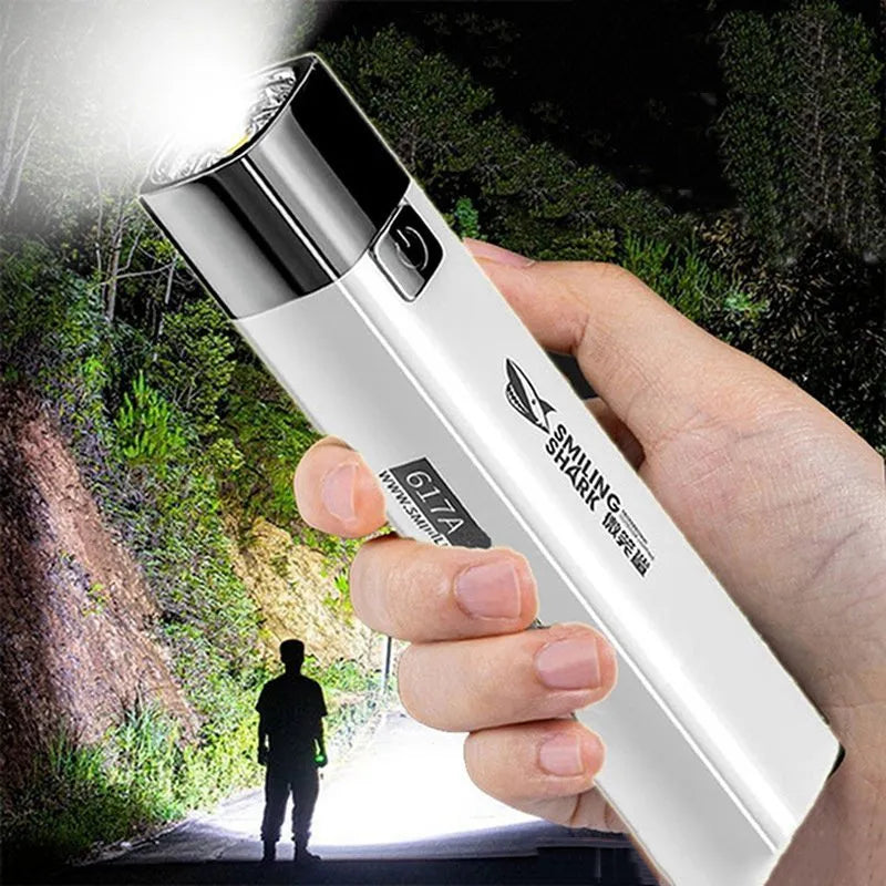 Portable Mini Flashlight LED Ultra Bright Torch Searchlight Portable USB Rechargeable Emergency Lamp Outdoor Camping Lighting-WAYBIKER