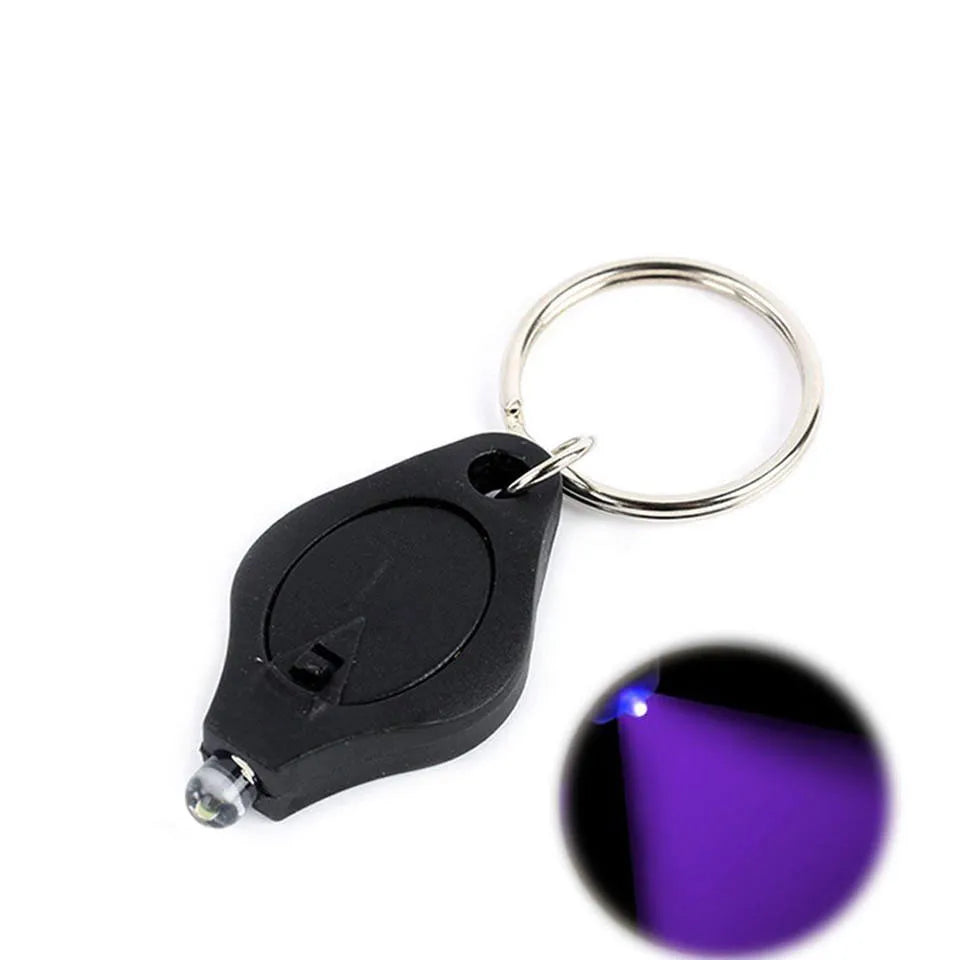 1pcs 5pcs 10pcs 365/395NM Mini Keychain LED Flashlight Promotion Gifts Torch Lamp Key Ring Light Torch Black Light Ultraviolet-WAYBIKER