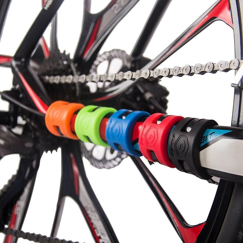 ENLEE Bicycle Protective Gear Road Mountain Bike Frame Collision Rubber Protection Ring Guard Chain Protector Stickers 4pcs/Set-WAYBIKER