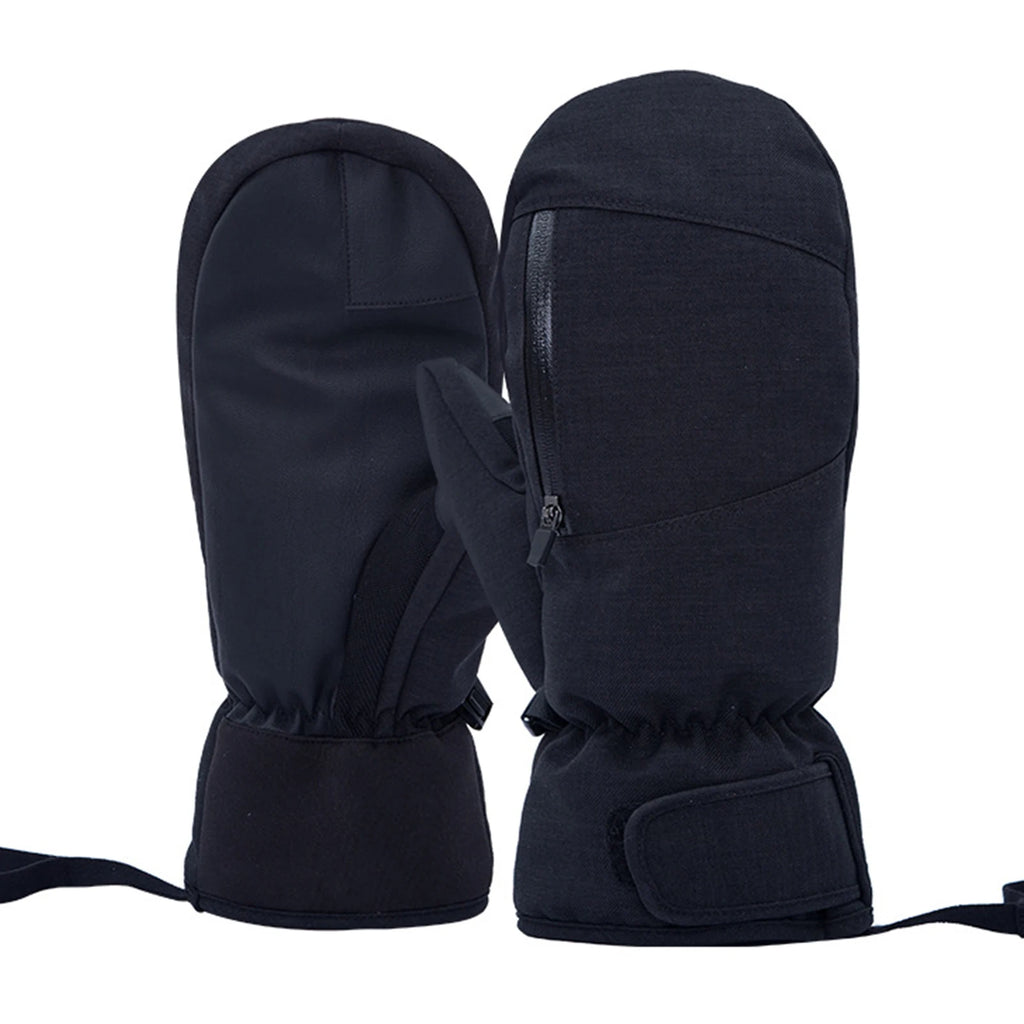 Snowboard Mittens Waterproof Ski Gloves Inner Five-finger Design Touchscreen Snow Gloves with Zipper Bag for Winter Skiing-WAYBIKER