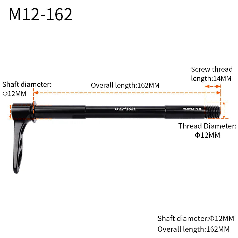 Lebycle MTB Quick release Thru Axle Road Bike Screw Shaft DT Structure Skewers 12mm Wheel Axis Hub Rear M12 M15 x 148-WAYBIKER