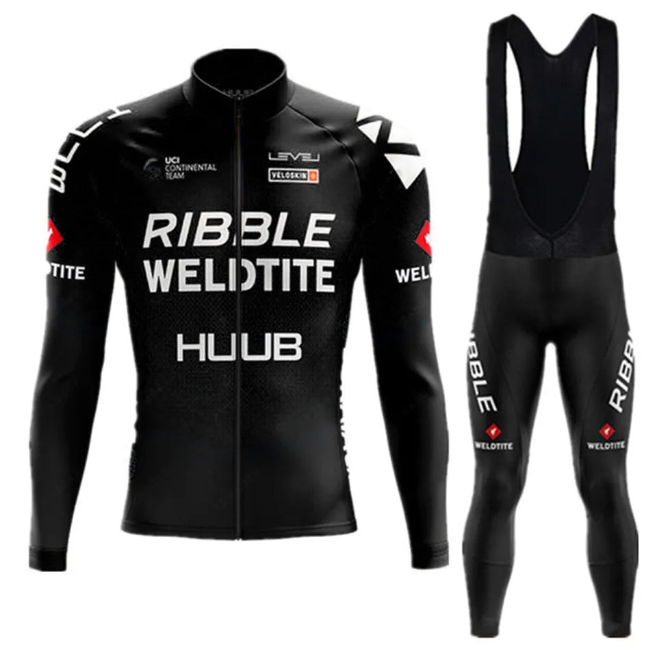 Autumn Cycling Jersey Set Long Sleeve Kit 2023 New HUUB Cycling Clothing Sports breathable Men Road Bike Suit MTB Pants Wear-WAYBIKER