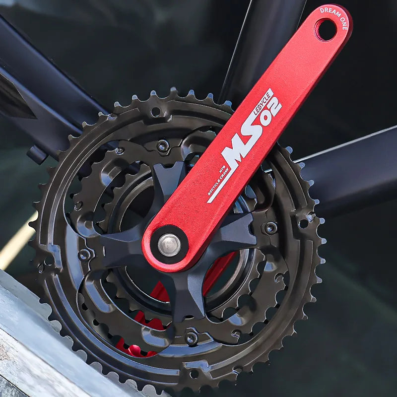 Lebycle Bike Crank mtb mountain bike 24-34-42T Bicycle Crankset 170mm aluminum alloy crank square hole Chainwheel-WAYBIKER