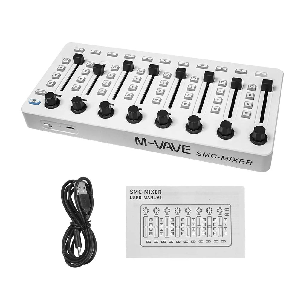 MIDI Controlle MIDI Mixing Console with 43 Buttons 8 Knobs 8 Push Buttons BT Connection Battery/Type-C MIDI Controller Mixer-WAYBIKER