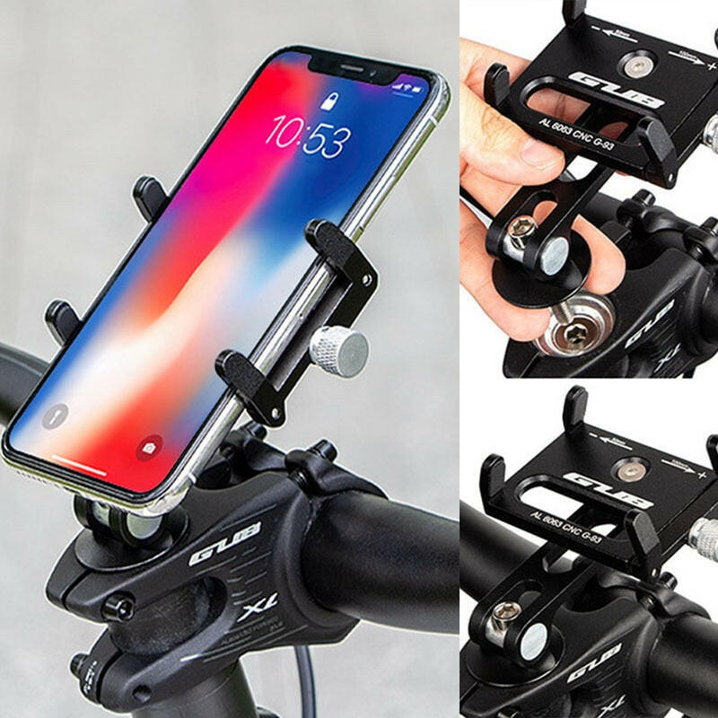Aluminum Alloy Bike Phone Holder Adjustable Bicycle Mobile Phone Stand Non-Slip Cycling Phone Bracket Bicycle Accessories-WAYBIKER