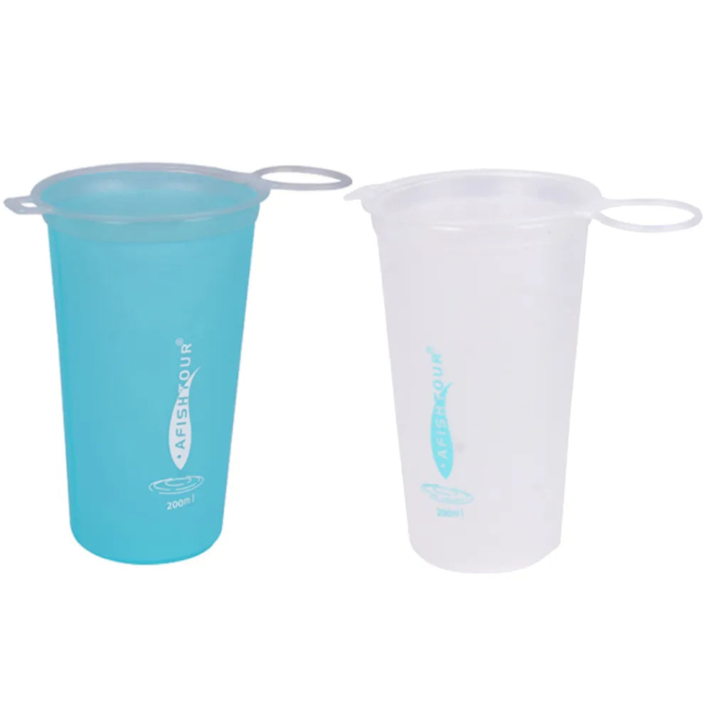 TPU Soft Cups Collapsible Sports Water Bottle Outdoor Foldable Water Cup Running Cycling Hiking Flexible Water Bag-WAYBIKER