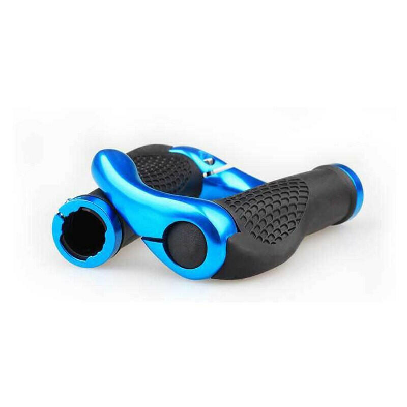 1 Pair Bicycle Handlebar Grip Ergonomic Anti Skid Lock on Handle Cover Aluminum Alloy Rubber Grips MTB Bike Accessories-WAYBIKER